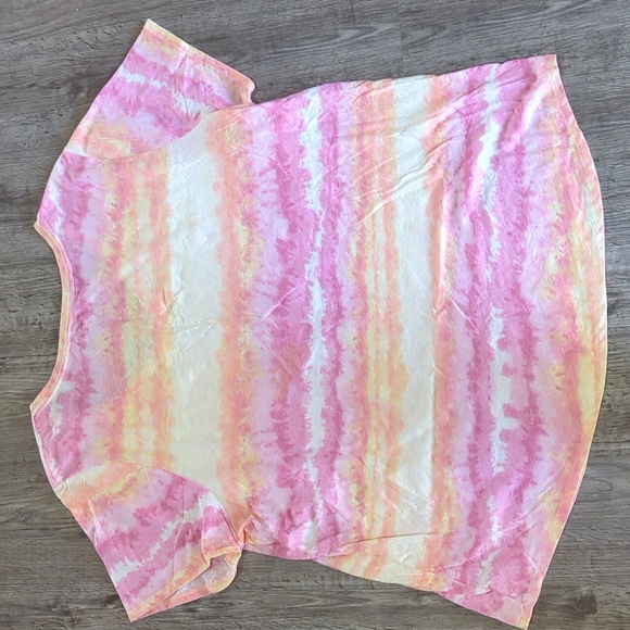 Sonoma Everyday Tee - Sunset Tie Dye: Pink, Orange, Yellow - Size 2X - Picture 3 of 4